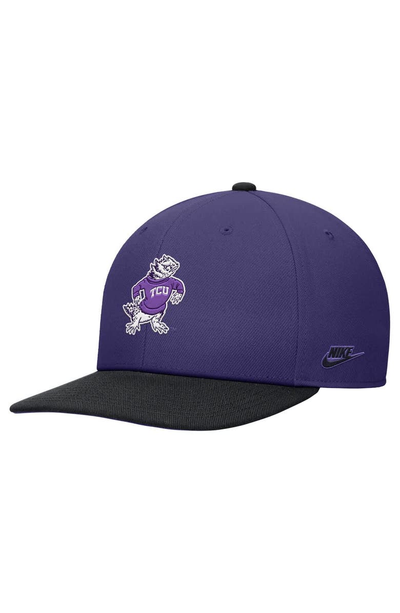 Nike Men's Nike Purple TCU Horned Frogs Vintage Snapback Hat, Main, color, 