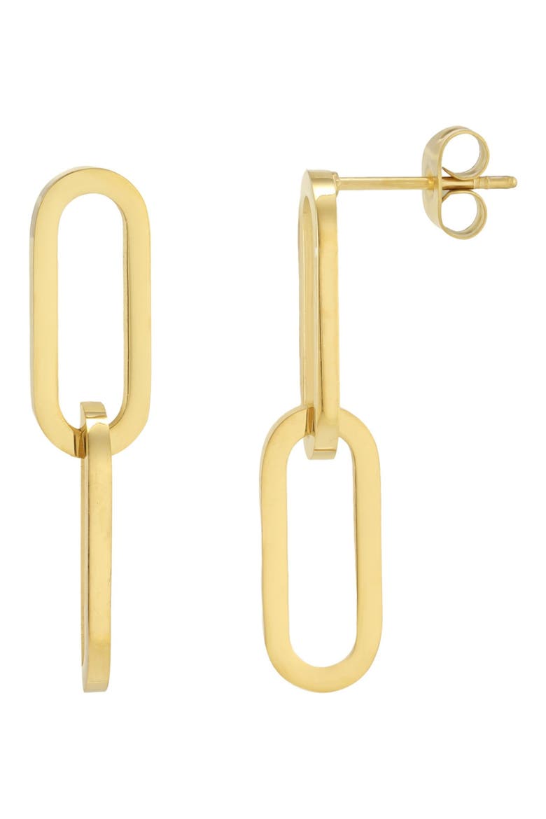 18k Gold Plated Double Link Drop Earrings, Main, color, GOLD