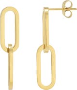Adornia 18k Gold Plated Double Link Drop Earrings