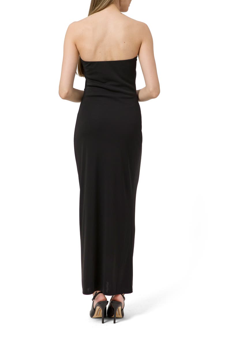 Strapless Knit Maxi Dress, Alternate, color, BLACK