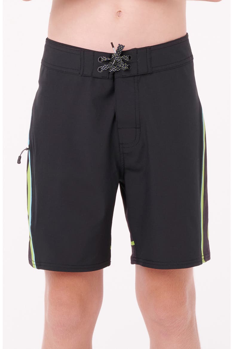 Kids' Mirage Daily Dose Board Shorts, Alternate, color, BLACK/ LIME