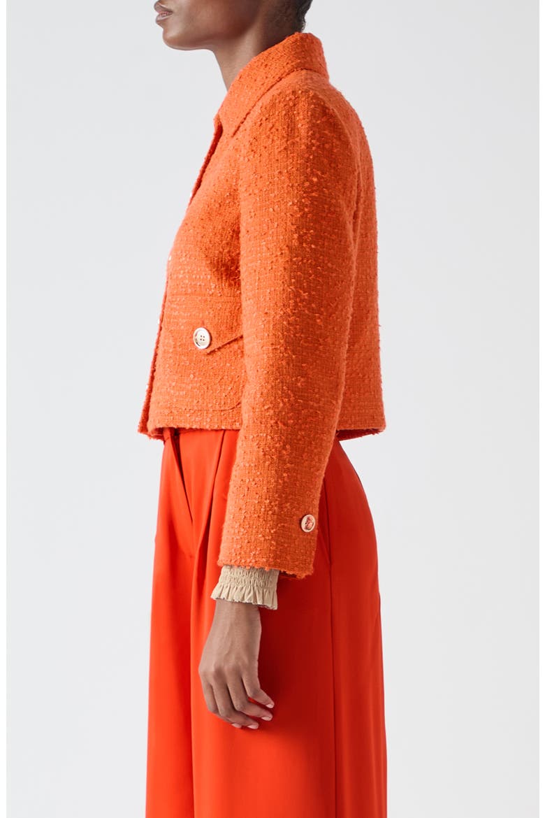 Vita Tweed Jacket, Alternate, color, BRIGHT ORANGE