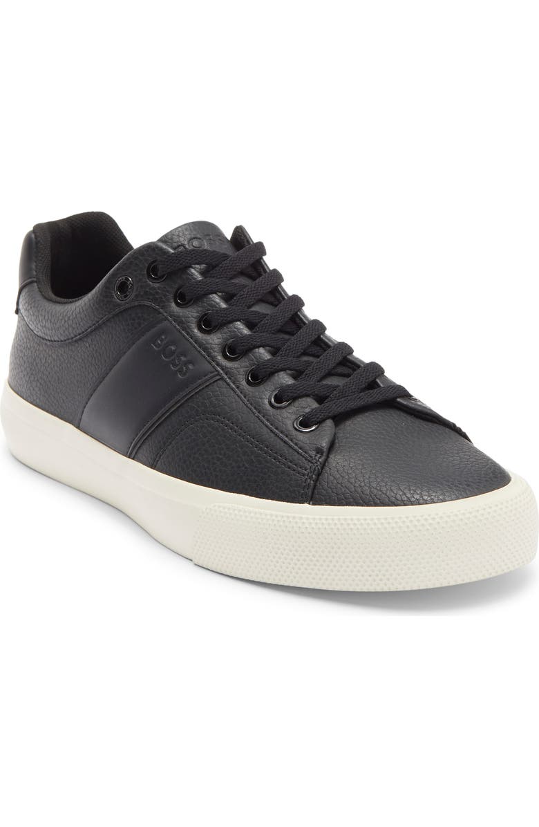 BOSS Aiden Tennis Sneaker, Main, color, Black/ Black/ White