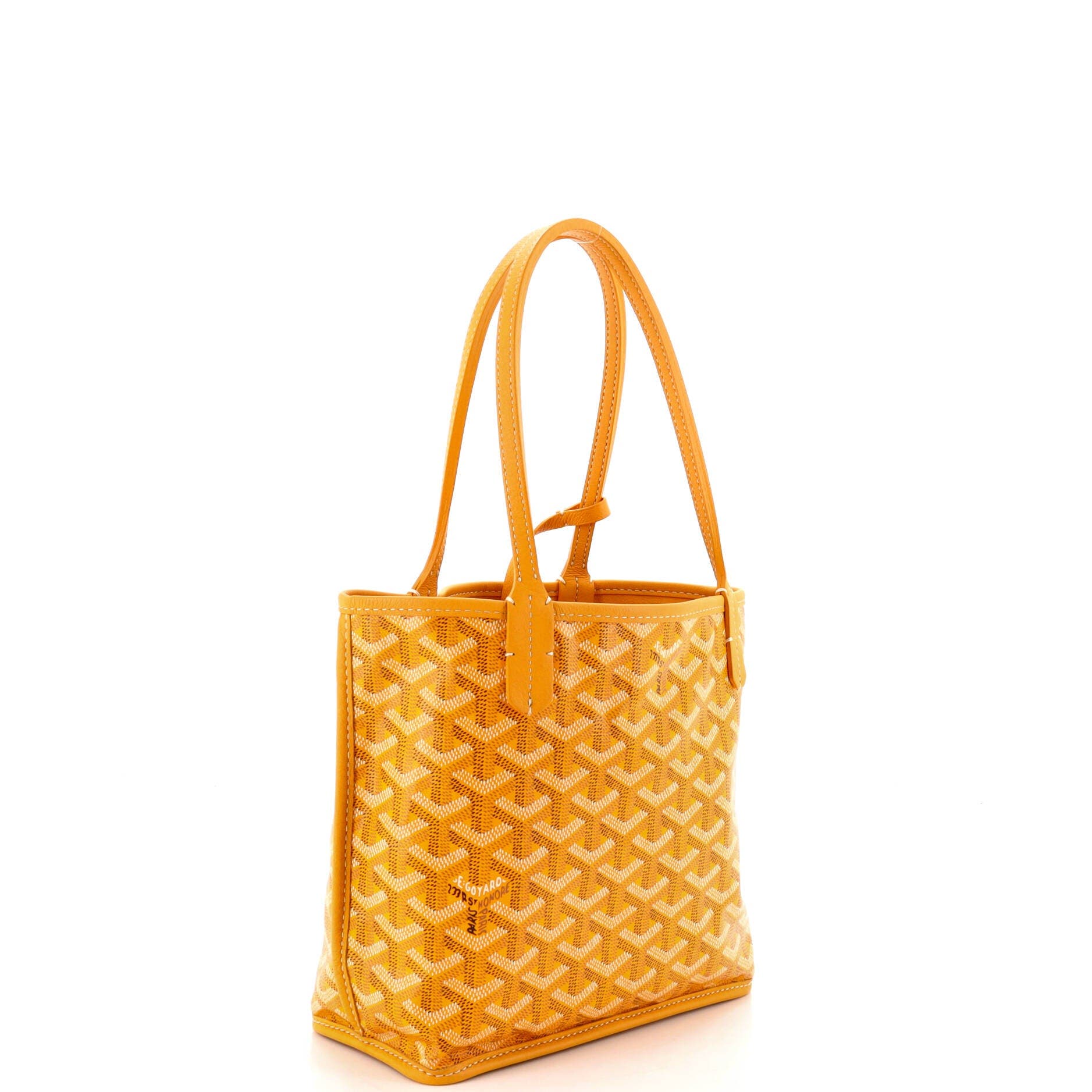 Pre-Owned Goyard Anjou Reversible Tote Coated Canvas Mini, Alternate, color, Yellow
