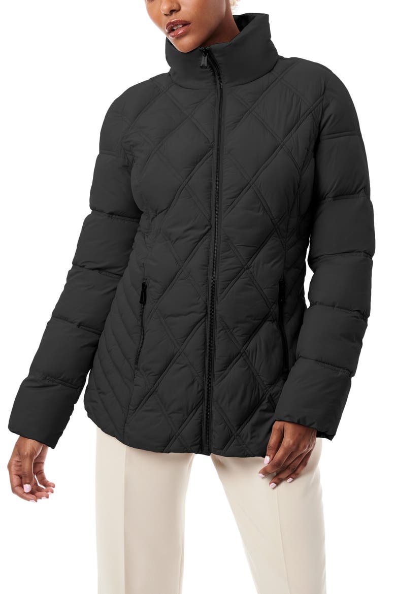Glam Quilted Insulated Puffer Jacket, Alternate, color, BLACK