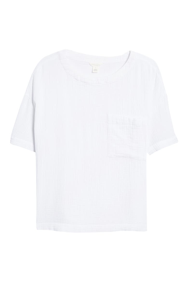 Cotton Gauze Top, Alternate, color, WHITE
