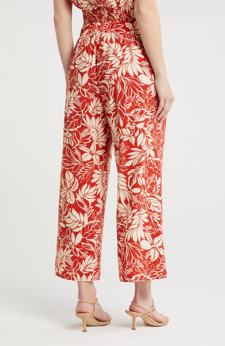 Pleione Print Wide Leg Pants, Alternate, color, Brick Red Print