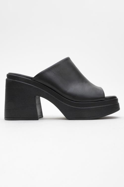 Forever & Always Shoes Nola Leather Platform Mules In Black