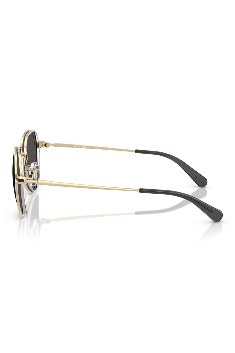 52mm Irregular Round Sunglasses, Alternate, color, SHINY LIGHT GOLD / GREY SOLID