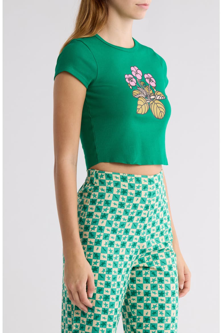 x Mami Wata OG Sun Crop Graphic T-Shirt, Alternate, color, EMERALD GREEN