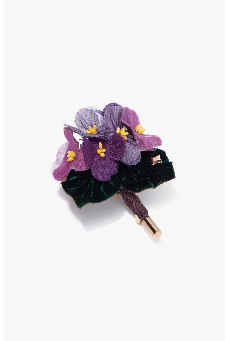 The Violet Cluster Floral Brooch, Alternate, color, Purple