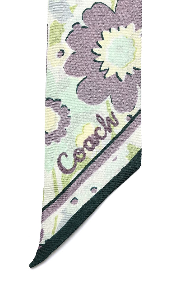 COACH Laurel Floral Skinny Silk Scarf, Alternate, color, 