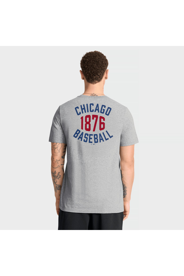 Men's Nike Heather Gray Chicago Cubs Cooperstown 2-Hit T-Shirt, Alternate, color, Heather Gray