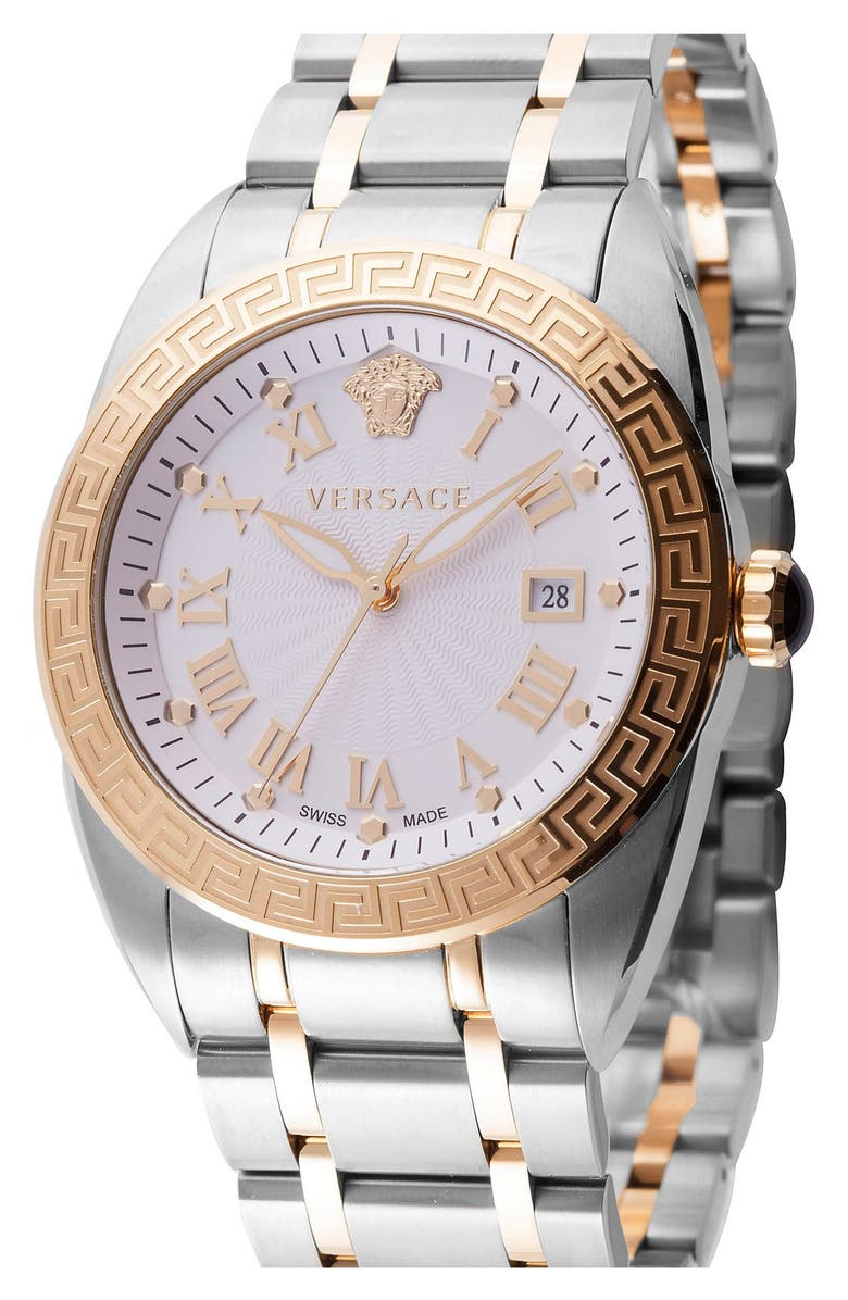 Versace 'V Sport II' Guilloche Dial Bracelet Watch, 42mm, Main, color, 