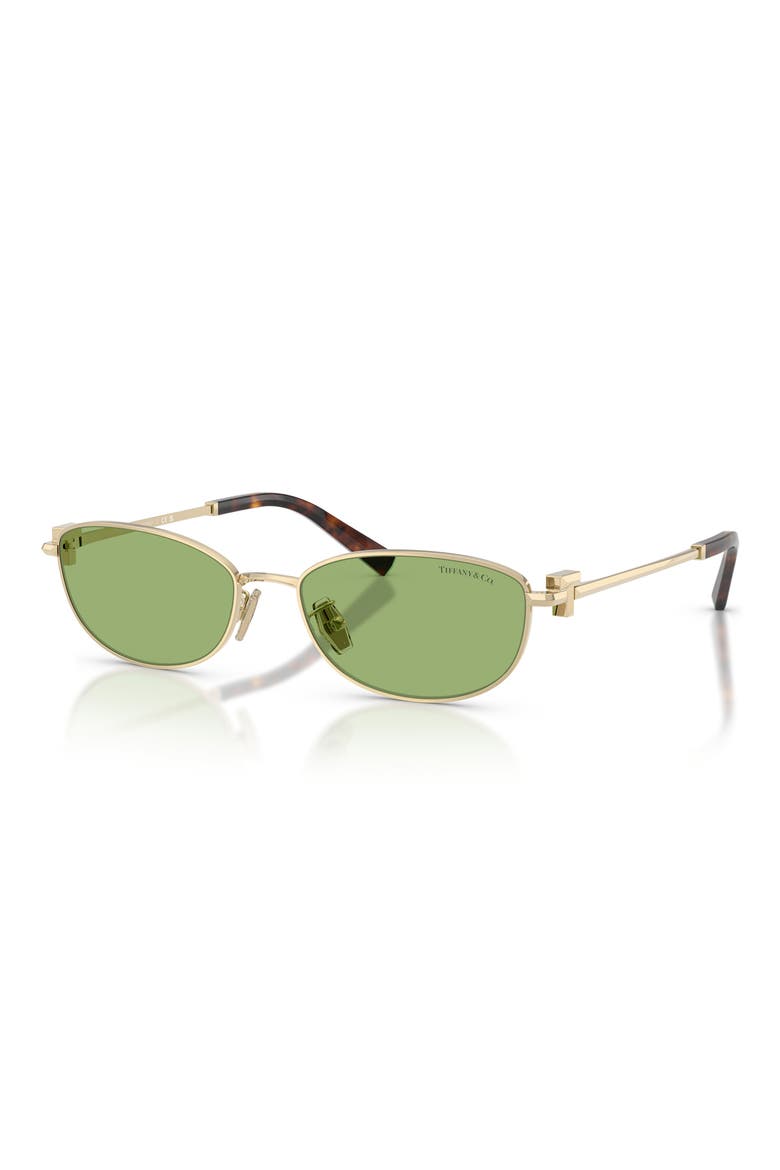 56mm Oval Sunglasses, Alternate, color, PALE GOLD / GREEN