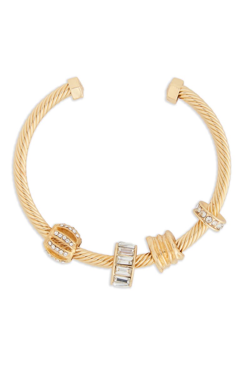 Charm Cable Cuff Bracelet, Alternate, color, GOLD