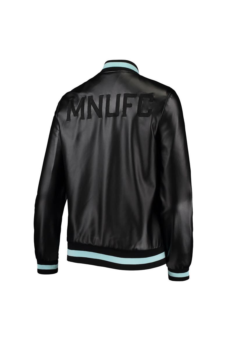 Women's The Wild Collective Black Minnesota United FC Full-Snap Bomber Jacket, Alternate, color, Black