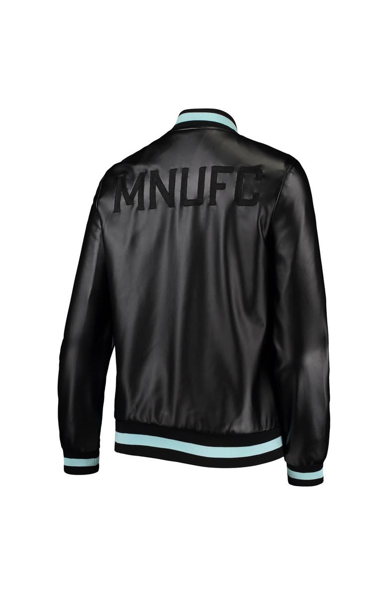 THE WILD COLLECTIVE Women's The Wild Collective Black Minnesota United FC Full-Snap Bomber Jacket, Alternate, color, Black