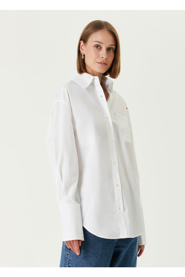 Cotton Long Sleeve Shirt, Alternate, color, White