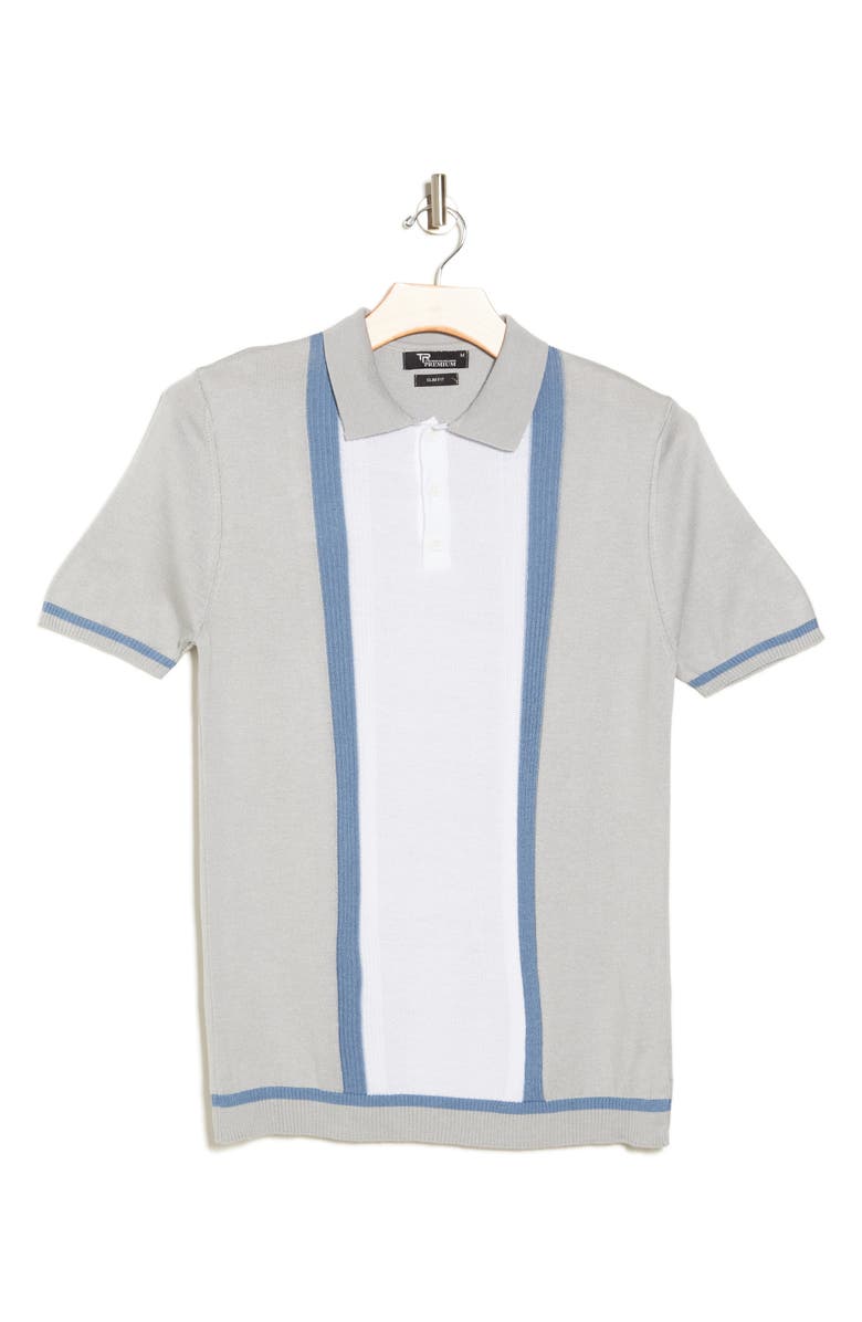 T.R. PREMIUM Textured Sweater Knit Polo, Alternate, color, Grey