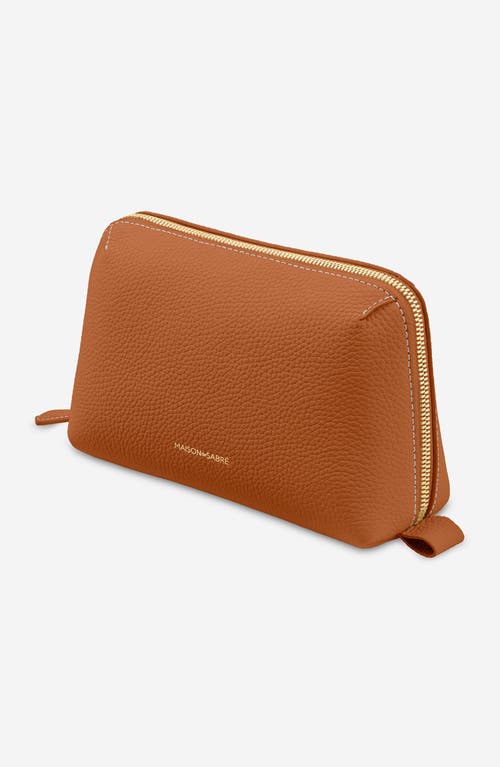 Maison De Sabre Maison De Sabré Leather Tech Pouch In Pecan Brown