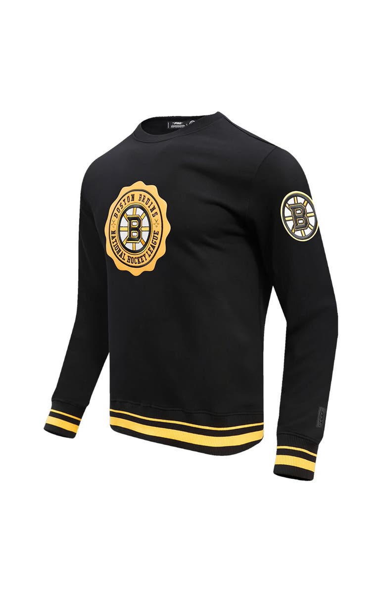 PRO STANDARD Men's Pro Standard Black Boston Bruins Crest Emblem Pullover Sweatshirt, Alternate, color, Black