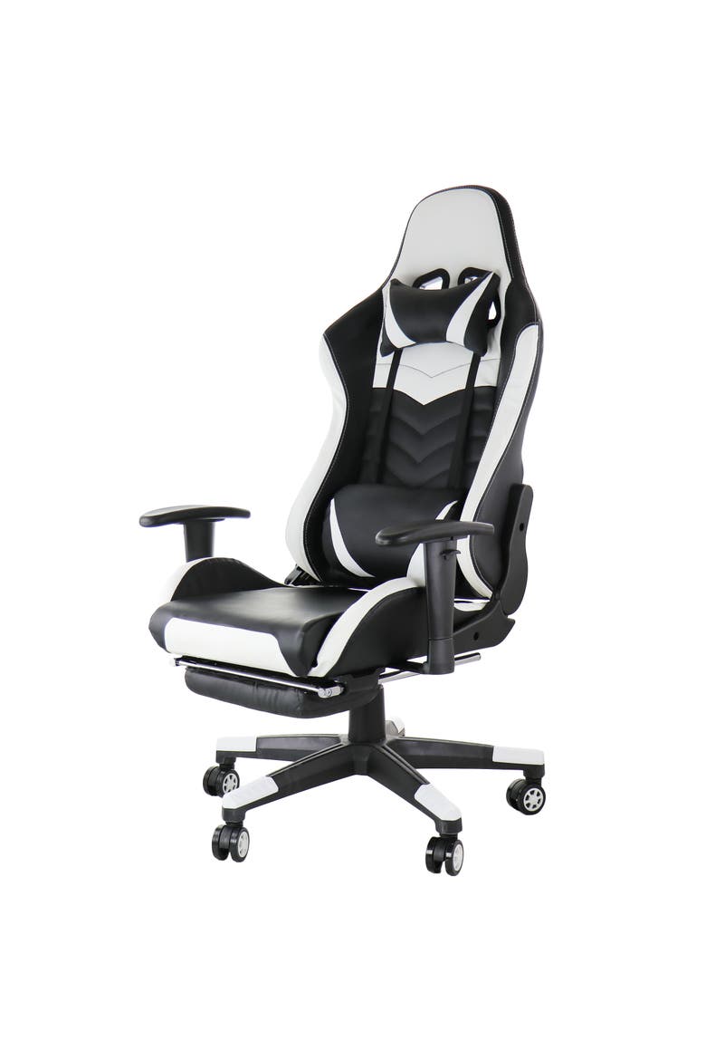 Gaming Chair in Black and White, Alternate, color, Black