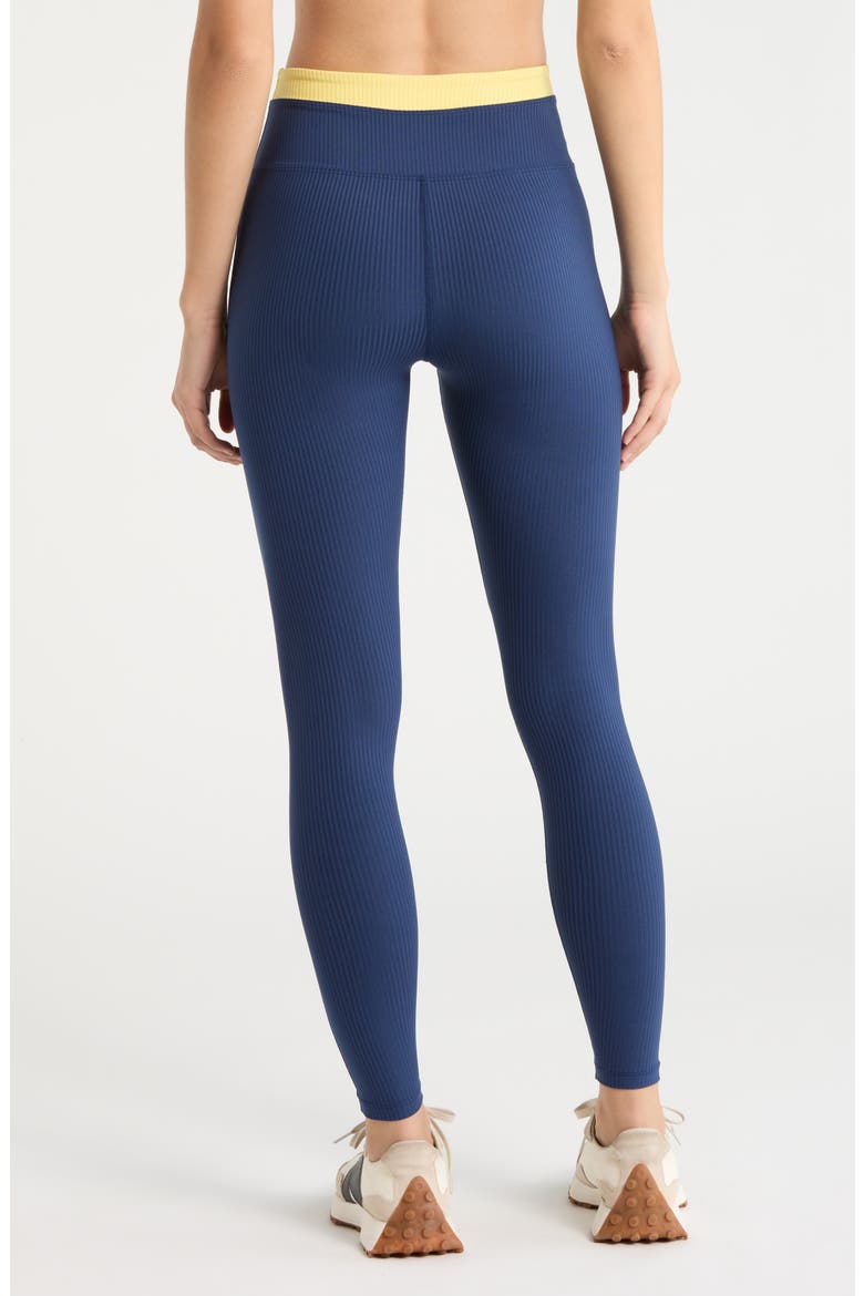 Ribbed Layered Leggings, Alternate, color, MIDNITE POPCORN