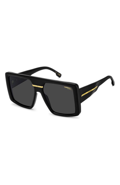 Carrera Eyewear Victory 60mm Square Sunglasses In Black Gold/grey