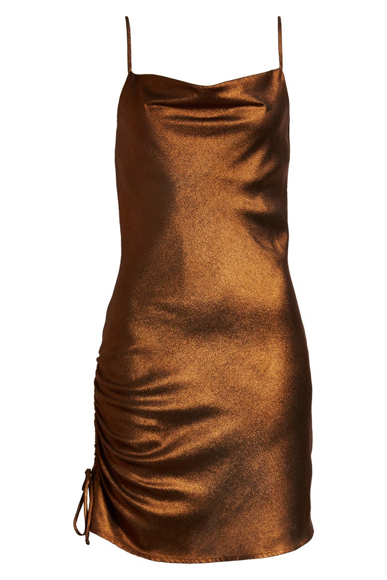 Ruched Body-Con Minidress, Alternate, color, BRONZE