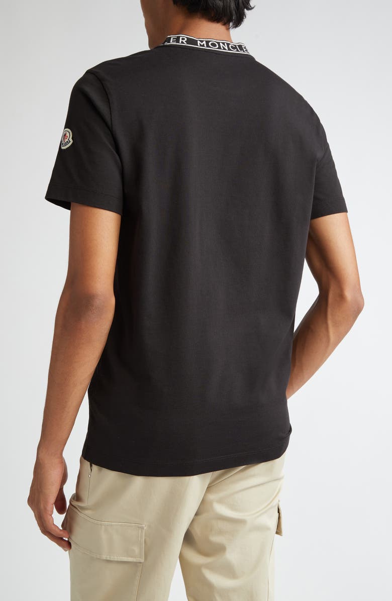 Moncler Logo Cotton T-Shirt, Alternate, color, Black