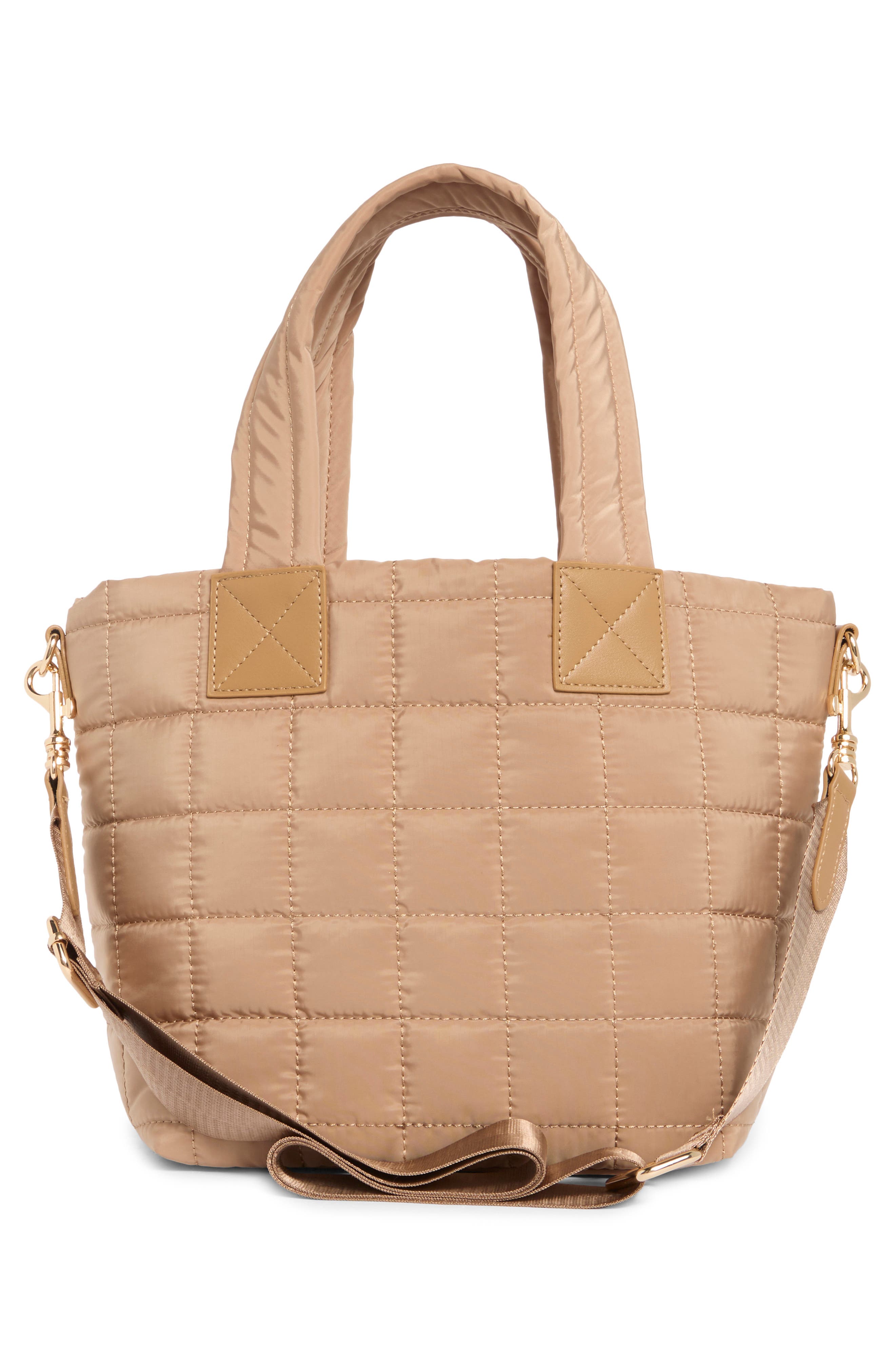 Quilted Nylon Tote Bag, Alternate, color, NATURAL