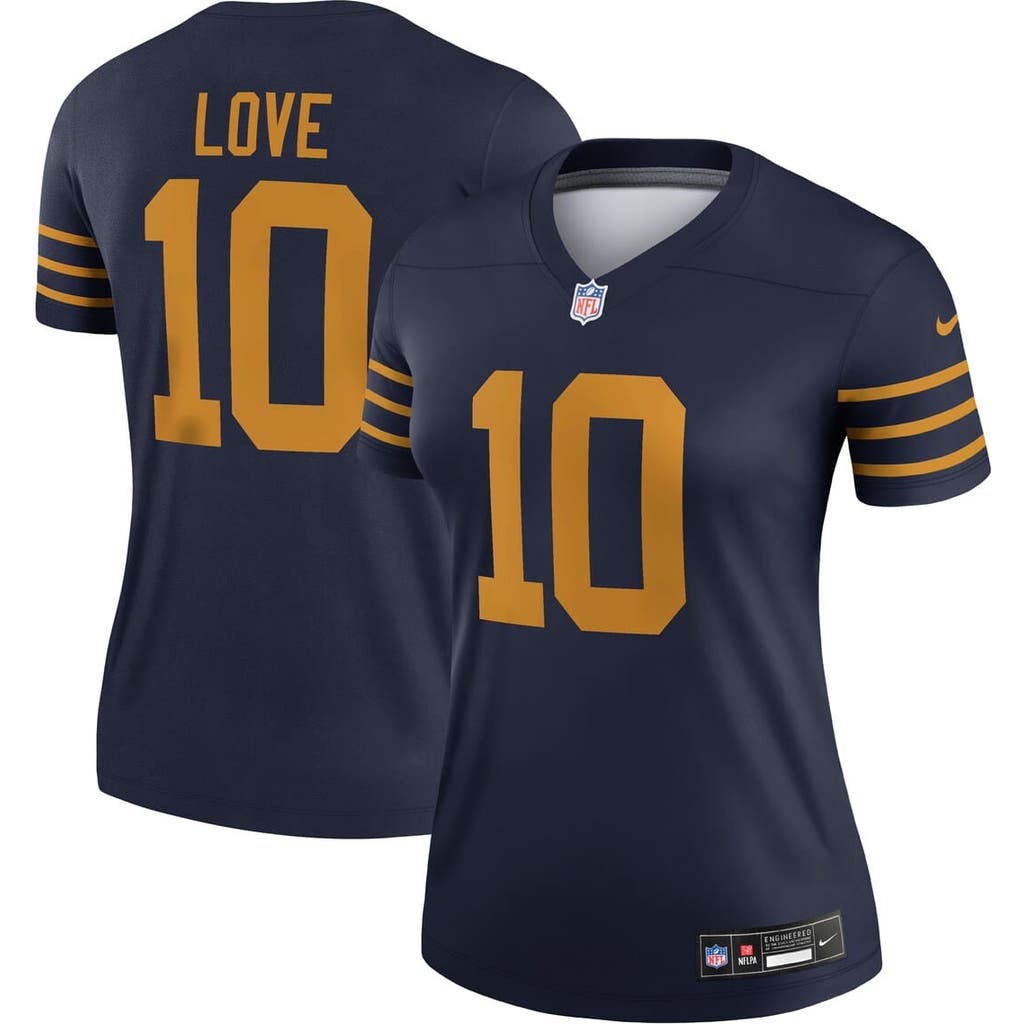 Nike Jordan Love Navy Green Bay Packers The 1923 Classic Legend Player Dri-fit Top In Blue