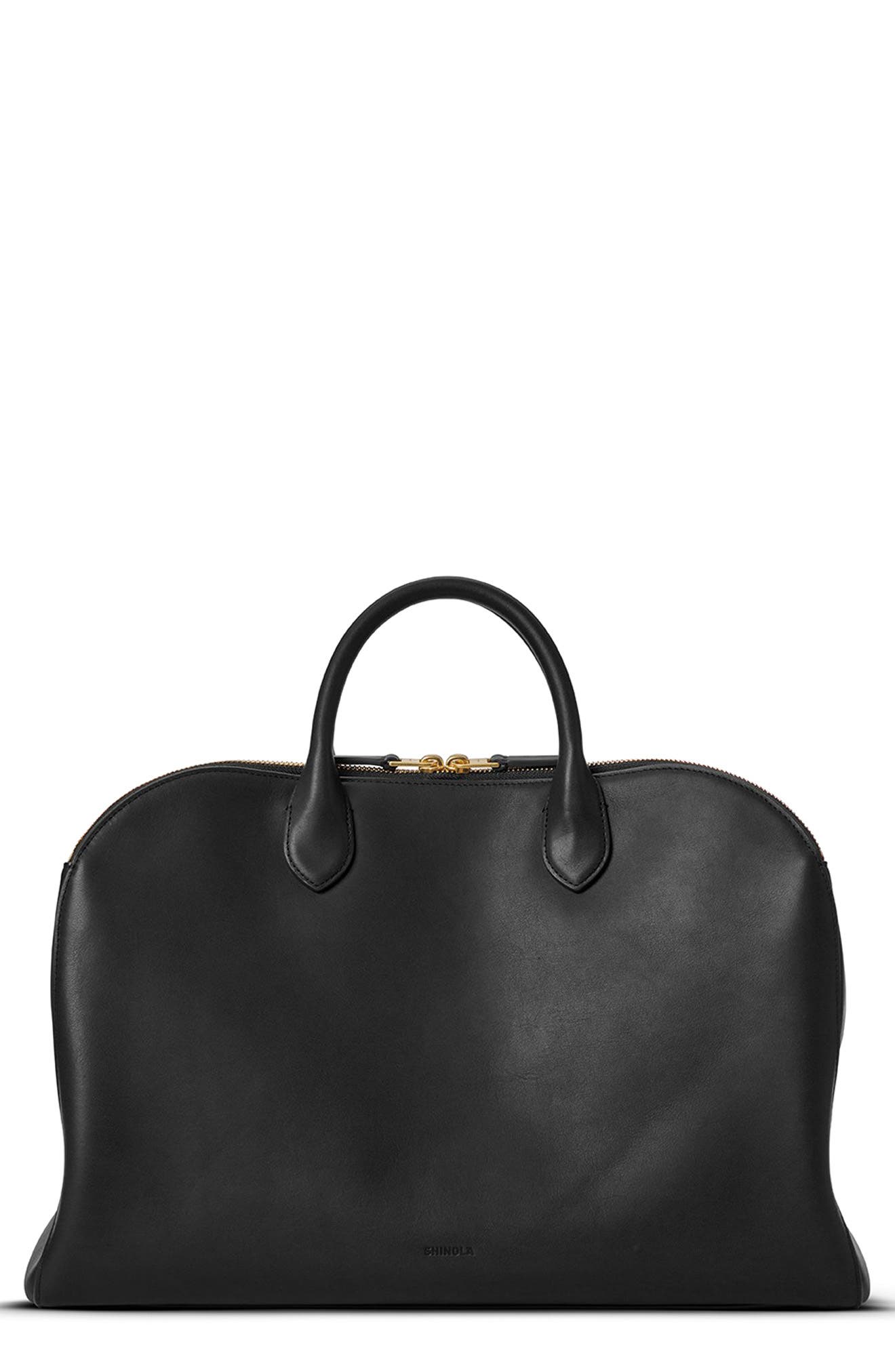 Shinola Bixby Leather Work Laptop Satchel, Main, color, Black