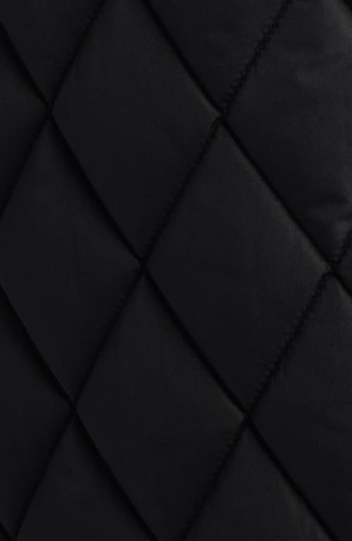 Michael Kors Faux Shearling Lined Quilted Hooded Coat