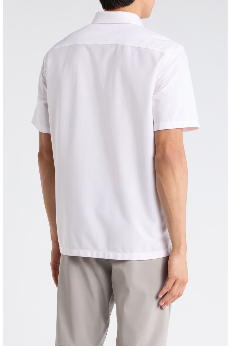 Irving Aster Short Sleeve Button-Up Shirt, Alternate, color, WHITE/CRADLE PINK