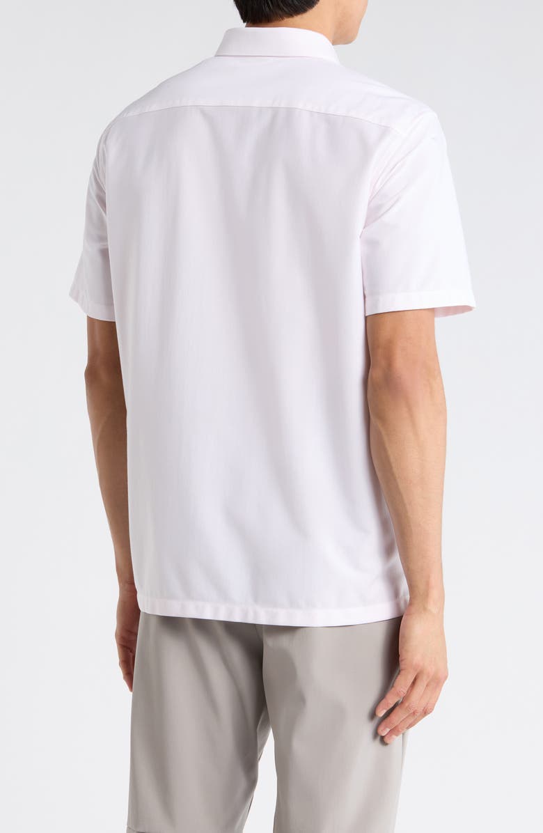 Theory Irving Aster Short Sleeve Button-Up Shirt, Alternate, color, White/Cradle Pink