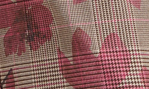 Isaac Mizrahi New York Plaid Tie Waist Wide Leg Pants In Burgundy