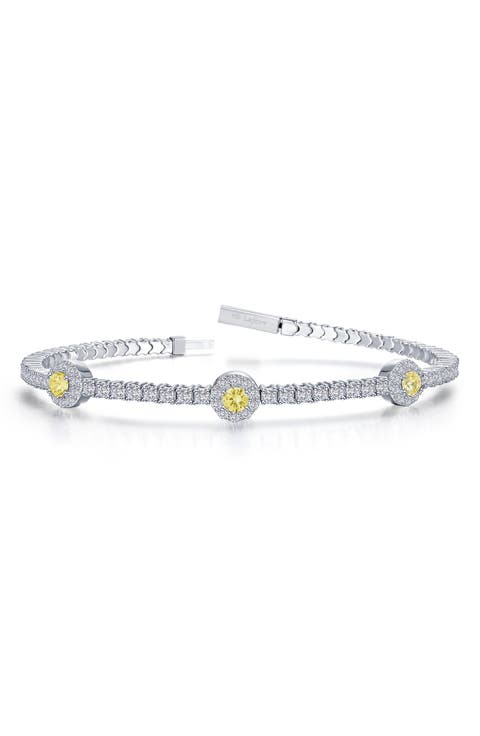Simulated Canary Sapphire & Simulated Diamond Bracelet