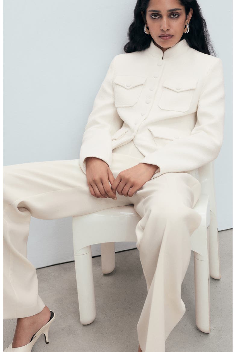 Bouclé Jacket, Alternate, color, OFF WHITE