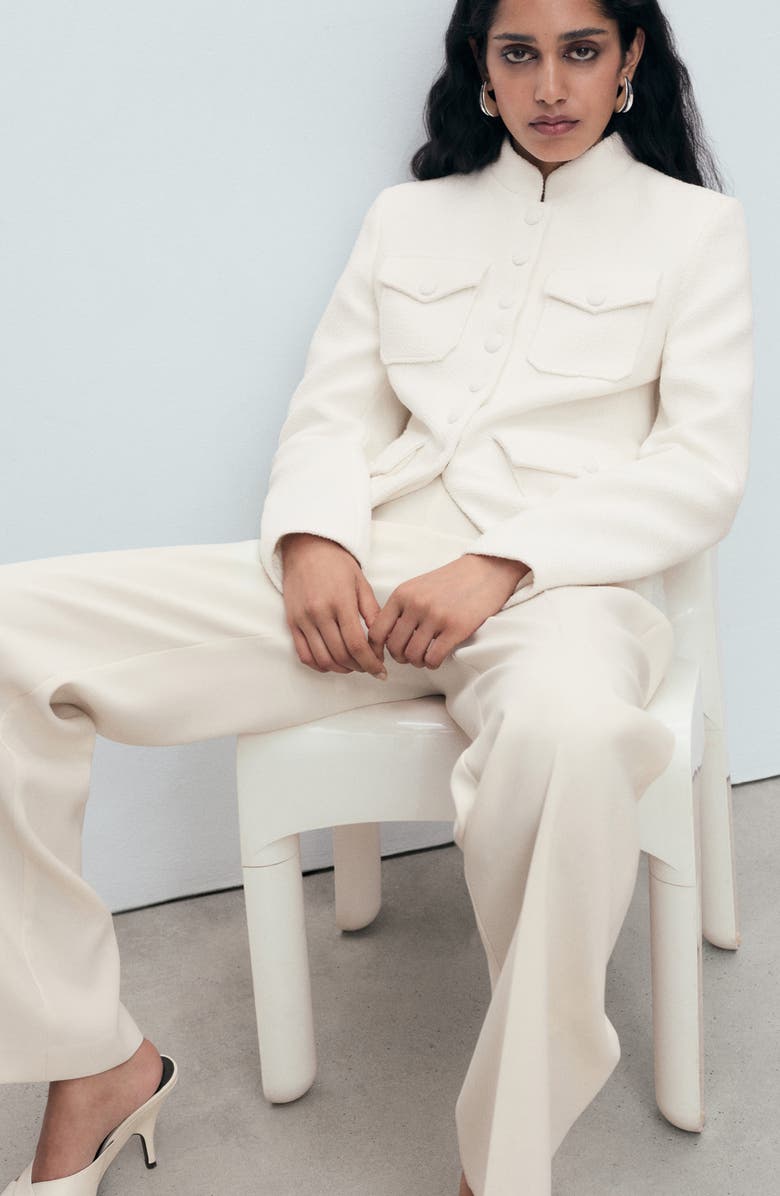 MANGO Bouclé Jacket, Alternate, color, Off White