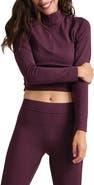 Rhone Heather Revive Crop Quarter Zip Top