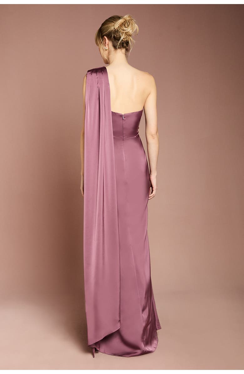Coast One Shoulder Maxi Dress, Alternate, color, Dark Mauve