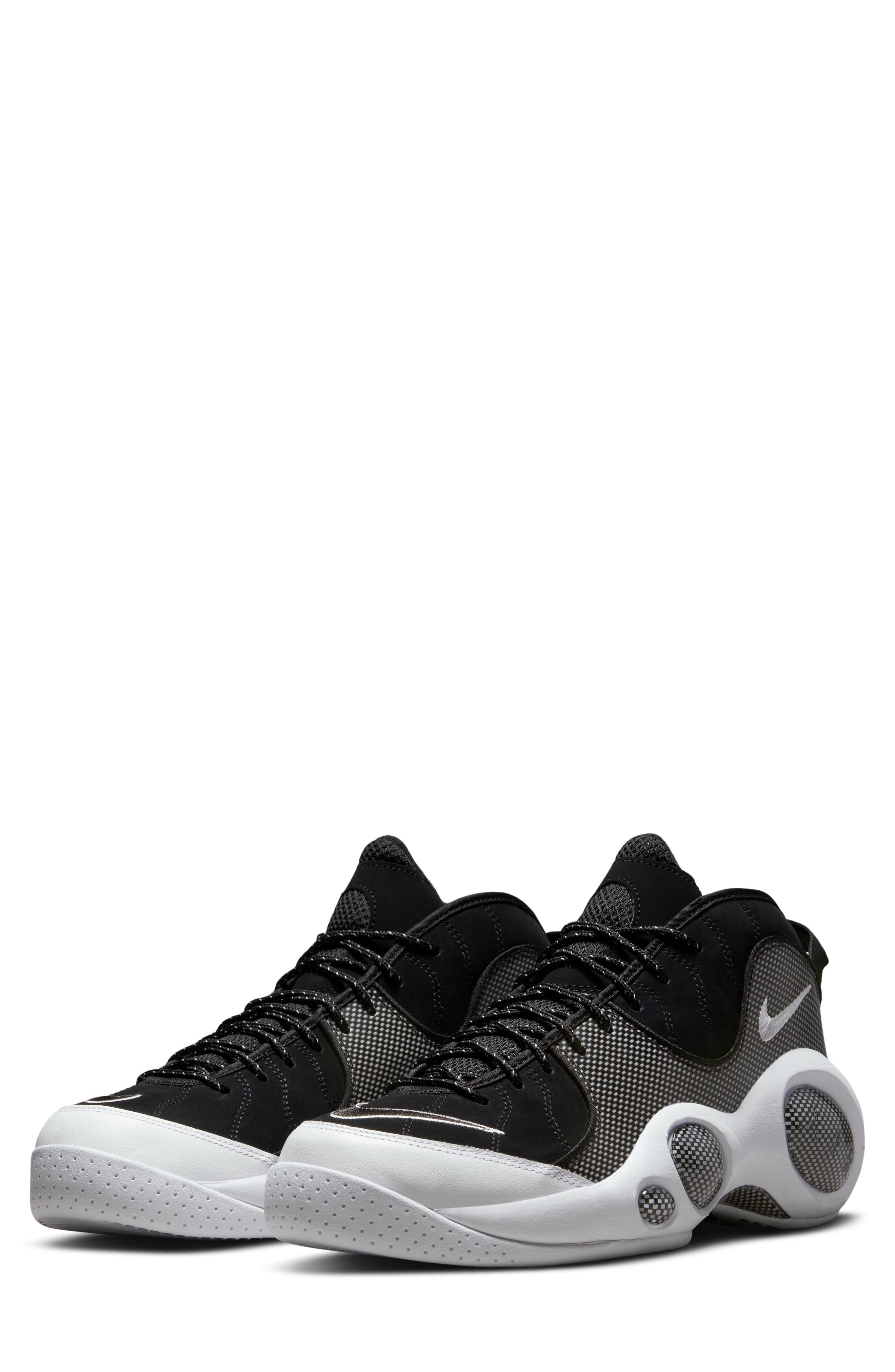 Nike Air Zoom Flight 95 Basketball Sneaker, Main, color, Black/ White/ Metallic Silver