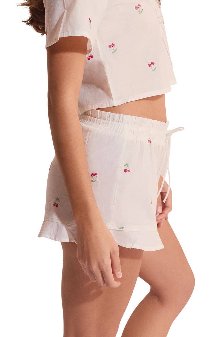 Riviere Cotton Pajama Shorts, Alternate, color, ECRU