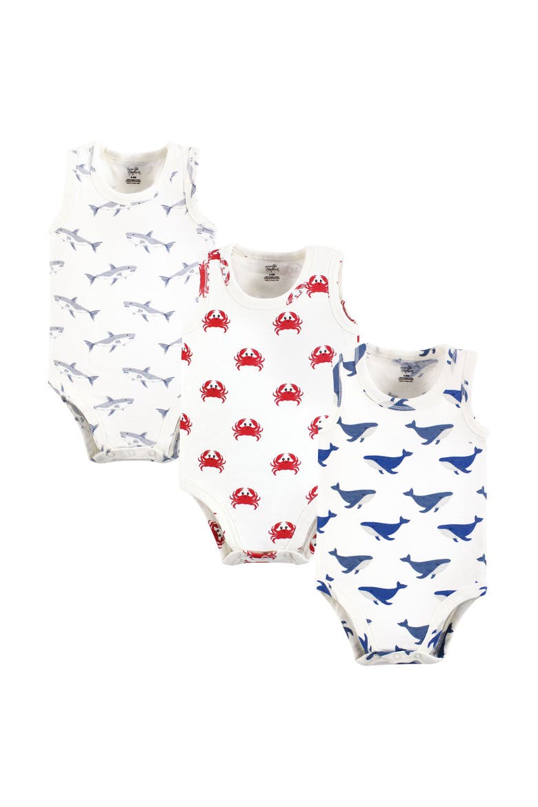Organic Cotton Sleeveless Bodysuits, Main, color, Mystic Sea Creatures