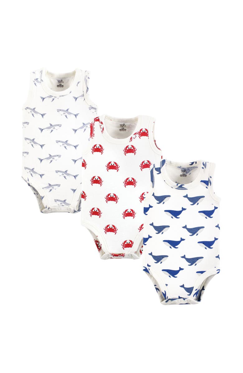 Touched by Nature Organic Cotton Sleeveless Bodysuits, Main, color, Mystic Sea Creatures