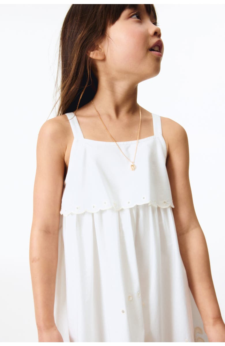 H&M Embroidered Strappy Dress, Alternate, color, White/Palm Trees