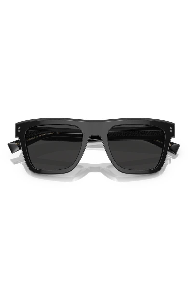 Dolce&Gabbana 52mm Square Sunglasses, Alternate, color, Black