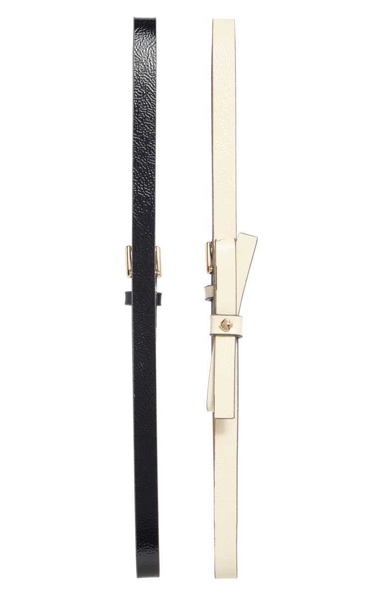 Kate Spade New York Pack of 2 Assorted Belts, Alternate, color, Black/ Cream/ Polished Gold
